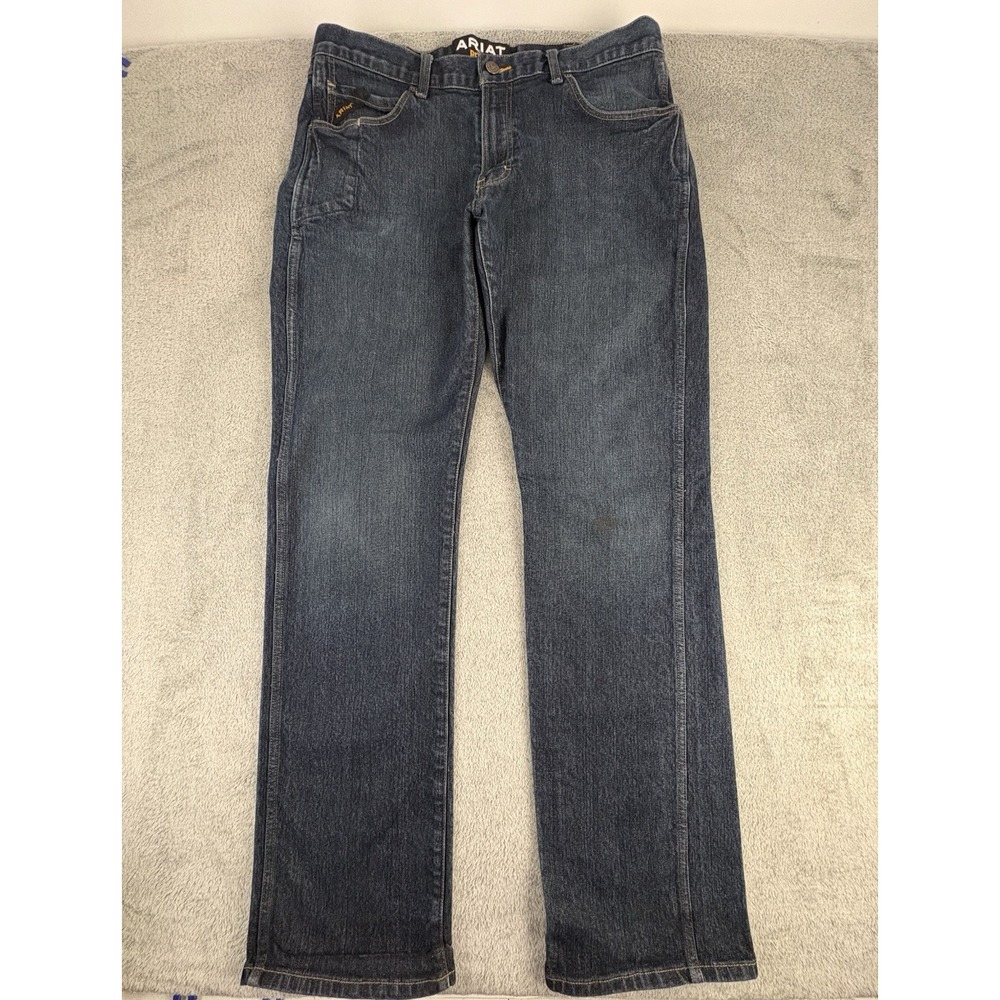 Ariat Rebar M5 Jeans Mens 36/36 Slim Straight Blue Denim Workwear